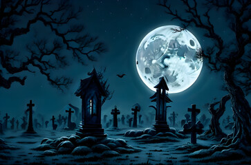 Fototapeta premium Happy Halloween backgrounds crafted with creativity and technology. Hauntingly impressive visuals