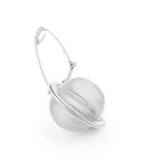 Metal tea infuser isolated on white background