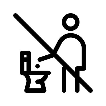 Do not throw trash in toilet bowl line icon