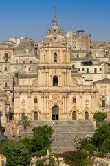 Fototapeta na wymiar Veduta del Duomo di San Giorgio - Modica - Ragusa - Sicilia - Italia