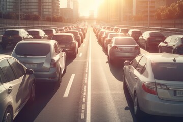 Traffic jam. Generate Ai