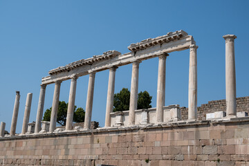 Fototapeta premium The Temple of Trajan in Pergamon Ancient City. Asclepeion ancient city in Pergamon, Turkey.
