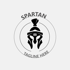 Spartan Helmet Warrior Logo template. spartan flat design vector