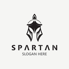 Spartan Helmet Warrior Logo template. spartan flat design vector