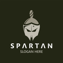 Spartan Helmet Warrior Logo template. spartan flat design vector