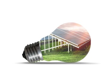 Eco light bulb with modern solar panels inside