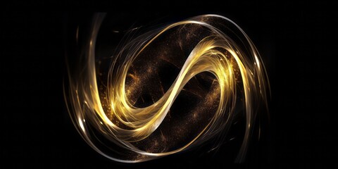 Abstract Aurorapunk on Black Background. Tangled Forms and Flickering Light Convey Dynamic Elegance with Organic Material, Creating a Surreal Symphony of Visual Allure