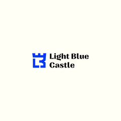 LBC monogram logo in shape of castle icon 