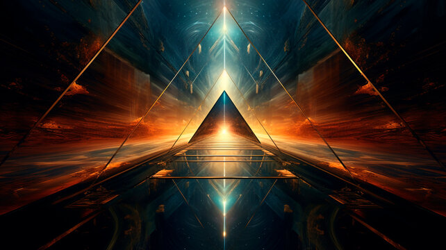 illustration of time travel, a sci-fi shot depicting other spaces and times, Generative AI