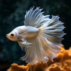 Fototapeta premium white Rare tiger breed fish in aquarium