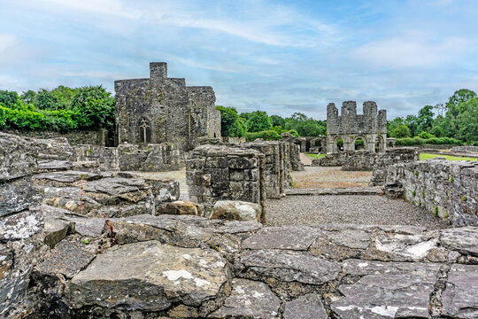The ruins of the old Cistercian Mallifont Abbey Tullyallen Village, county Louth, Drogheda, Ireland..The buildings date back to the 1100s