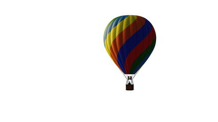 Hot Air Ballon PNG Cutout for adventure composite. 3d 