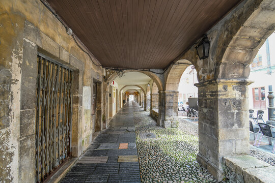 Typical streets and porticoes of Avilés