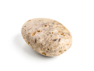 Pebble stone on white background