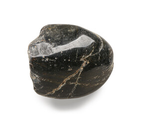 Black pebble stone on white background