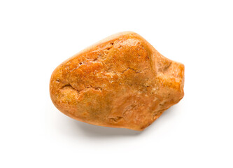 Brown pebble stone on white background