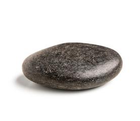 Fototapeta na wymiar Black pebble stone on white background