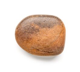 Brown pebble stone on white background