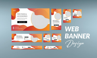Web banner design in multiple sizes and creative layout.
