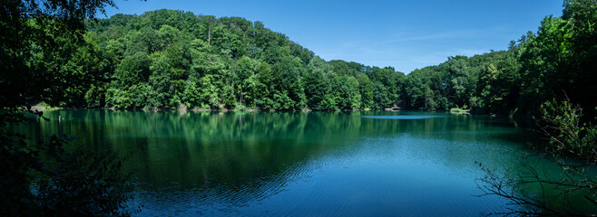 Emerald lake in northern Poland - close to Szczecin - obrazy, fototapety, plakaty
