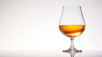 An image of a crystal clear glass filled with a golden-colored alcoholic drink.