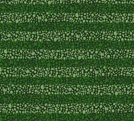 Bobbly seamless pattern of casual green stripes with leather-like grainy texture; vivid natural textured vector print