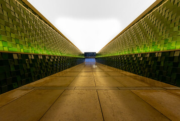 Symmetrical walking Tunnel with beautiful light