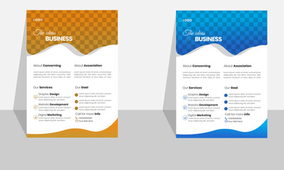 Modern & colorful business flyer template.