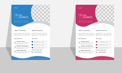 Modern & colorful business flyer template.