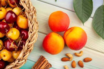 apricot group on wood background