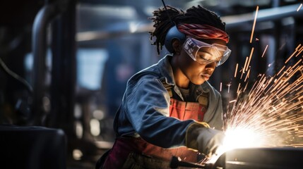 diversity and inclusivity photography woman welding
