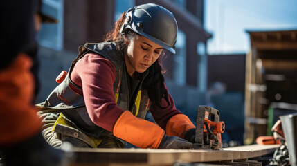 diversity and inclusivity photography woman working on construction site