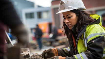 diversity and inclusivity photography woman working on construction site