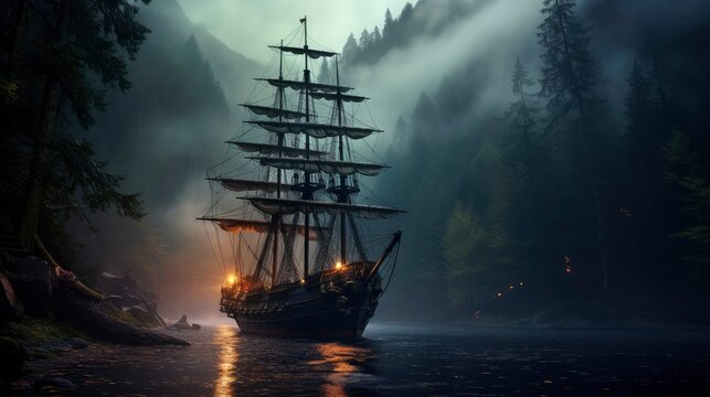 ship in the sea