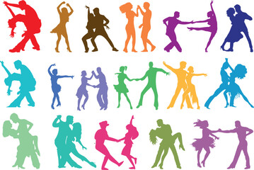 Colorful Salsa Dancing Couple celebrating Salsa Day, vector illustration. Vibrant and dynamic depiction of a couple immersed in the passionate movements of salsa. Ideal for promoting Salsa Day events, - obrazy, fototapety, plakaty