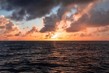 Sunset Over The Ocean in st lucia