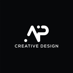 Initial Letter of AP Logo Design Creative Monogram Style Vector Icon