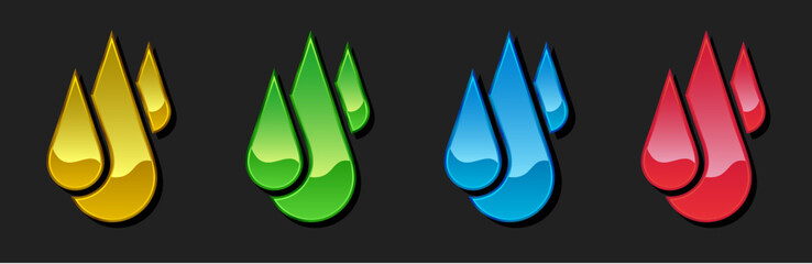 Stylized raindrops abstract vector template design emblem logo, Ecology, Business technology universal idea, Vector illustration