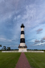 Bodie Island Lighthouse at dawn on the Outer Banks in North Carolina, USA - 640384319