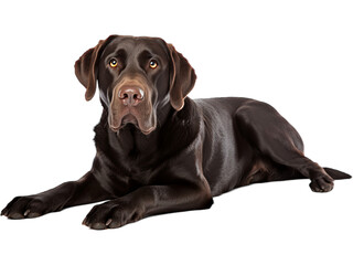 Labrador Retriever Lying Down, No Background