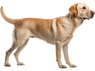 Labrador Retriever Lying Down, No Background