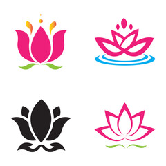 lotus icon logo vector design template