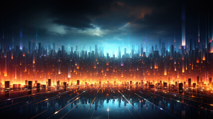 Data Technology Seamless Background, Abstract Digital Network