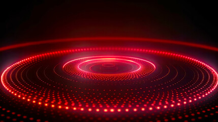 Red neon circle background. Futuristic technology style. Elegant background for business tech presentations. Ai generative.