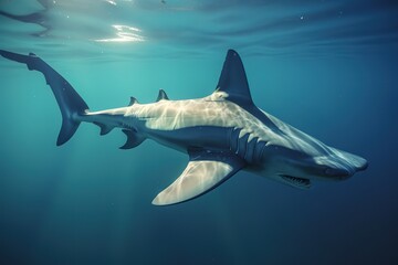 Hammerhead shark This species of shark. Generative AI - obrazy, fototapety, plakaty