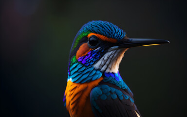 Close up Image of Colorful Hummingbird