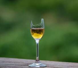 Single malt scotch whisky in selective focus and minimalistic photo. Space for text