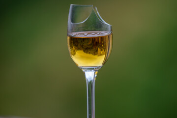 Single malt scotch whisky in selective focus and minimalistic photo. Space for text