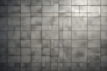 A background of a polished concrete wall with tiles, featuring a contemporary tile wallpaper design with square details