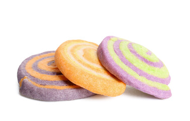 Tasty cookies for Halloween celebration isolated on white background